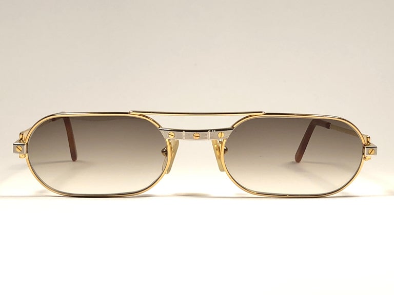 New Vintage Cartier Must Santos Medium 55mm France Sunglasses at 1stDibs