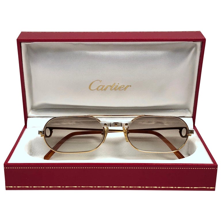 New Vintage Cartier Must Santos Large 55mm France Sunglasses at 1stDibs