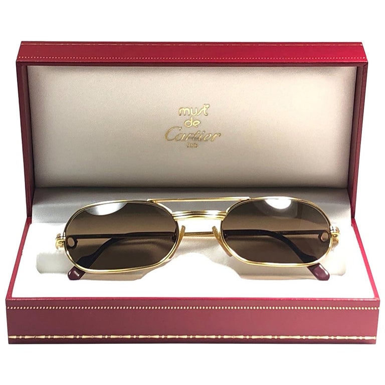 New Vintage Cartier Must Vendome Medium 55mm France Sunglasses at 1stDibs | cartier  sunglasses vintage, vintage cartier eyeglasses, old cartier sunglasses