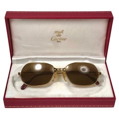 New Vintage Cartier Panthere GM 54MM Gold Heavy Plated Sunglasses France 18k 