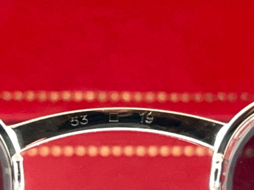 New Vintage Cartier Titanium 53MM Semi Rimless Grey Lens Case France Sunglasses For Sale 9