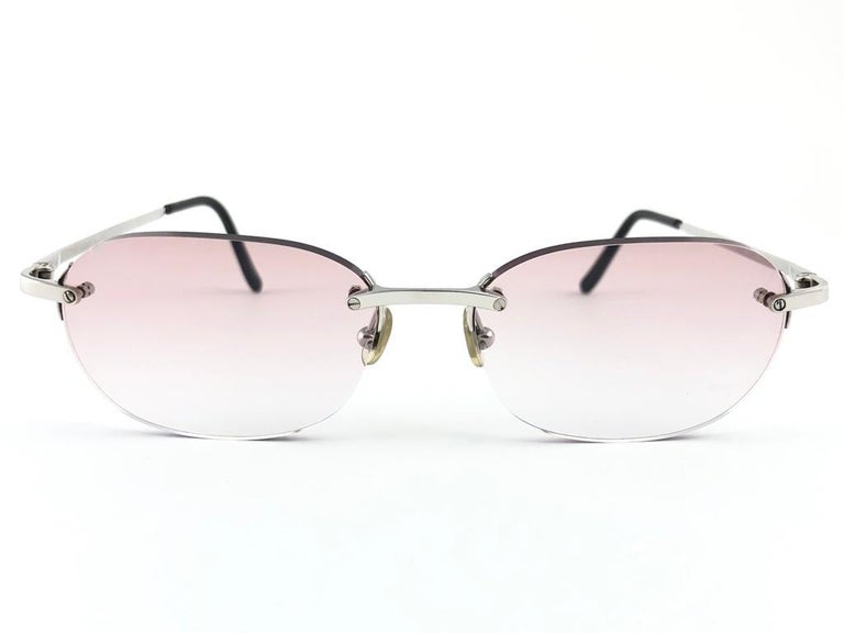 New Vintage Cartier Titanium Rimless Gradient Lens Case France ...