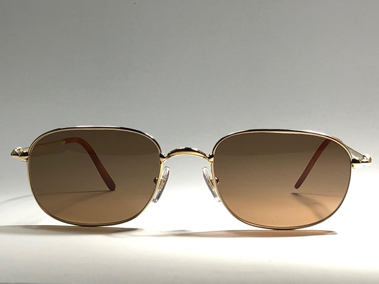 New Vintage Cartier Vesta 56mm Gold Plated Frame France 1990 Sunglasses For  Sale at 1stDibs