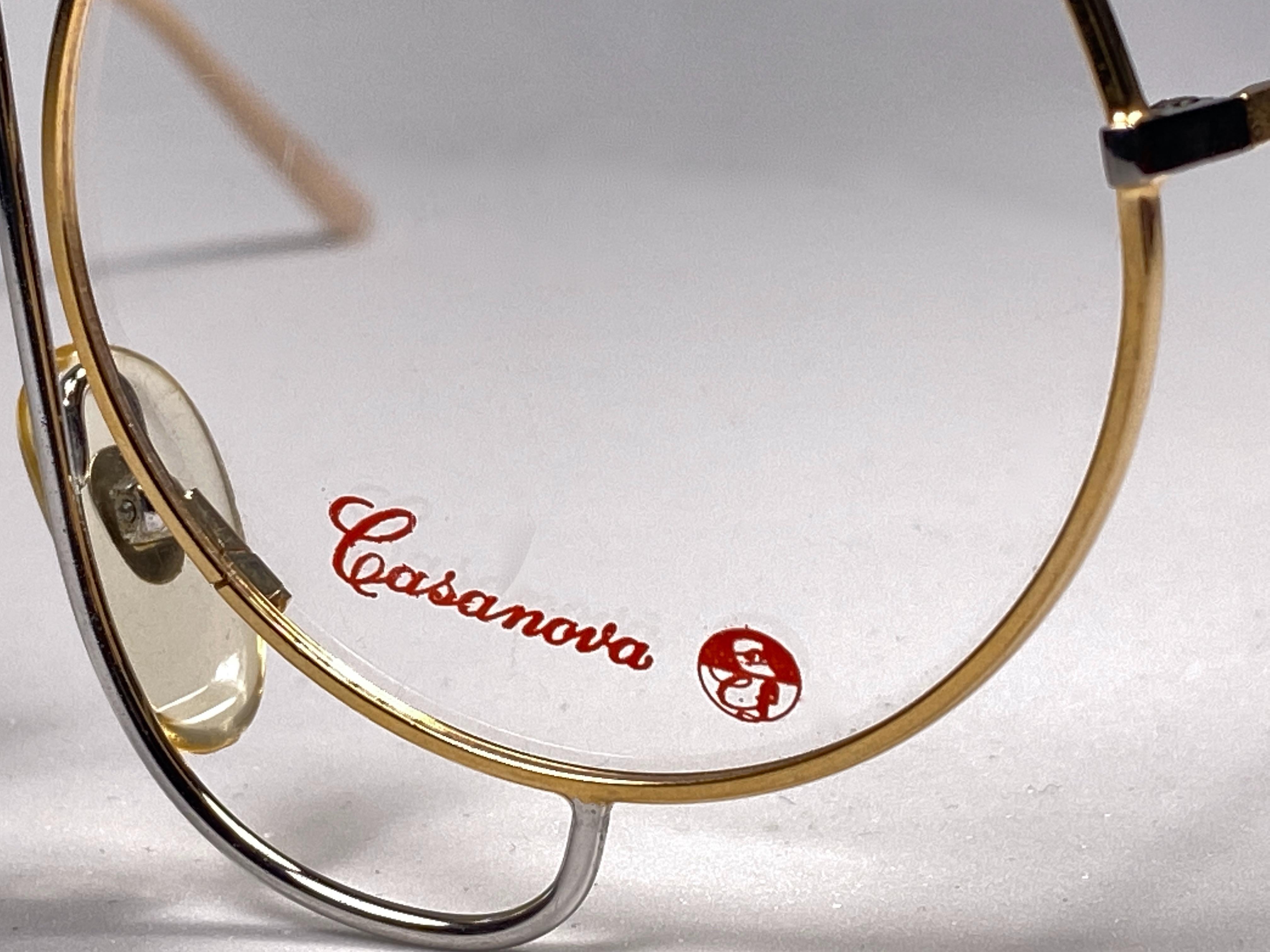 Neu Vintage Casanova Gold Joan Miro inspiriert Frame Demo Lens 1980 Sonnenbrille (Grau) im Angebot