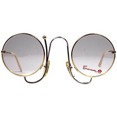 New Retro Casanova Gold Joan Miro Inspired Frame Demo Lens 1980 Sunglasses