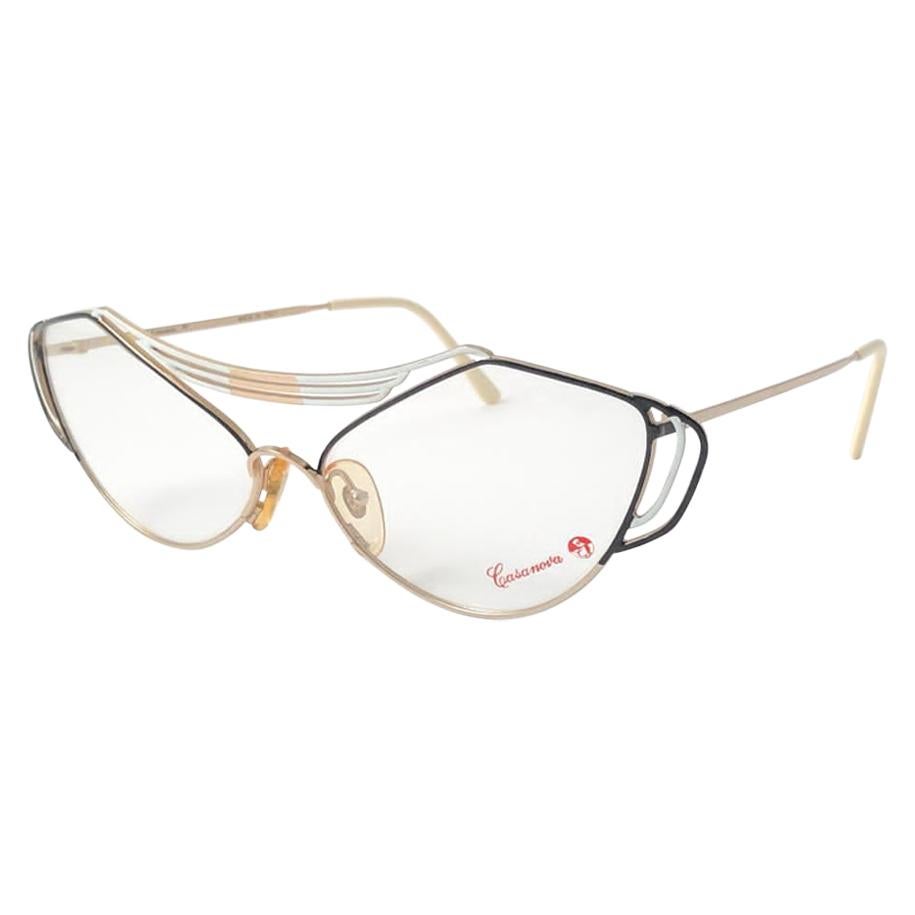 New Vintage Casanova LC9 Cat Eye Reading Lenses Frame 1980 Sunglasses For Sale