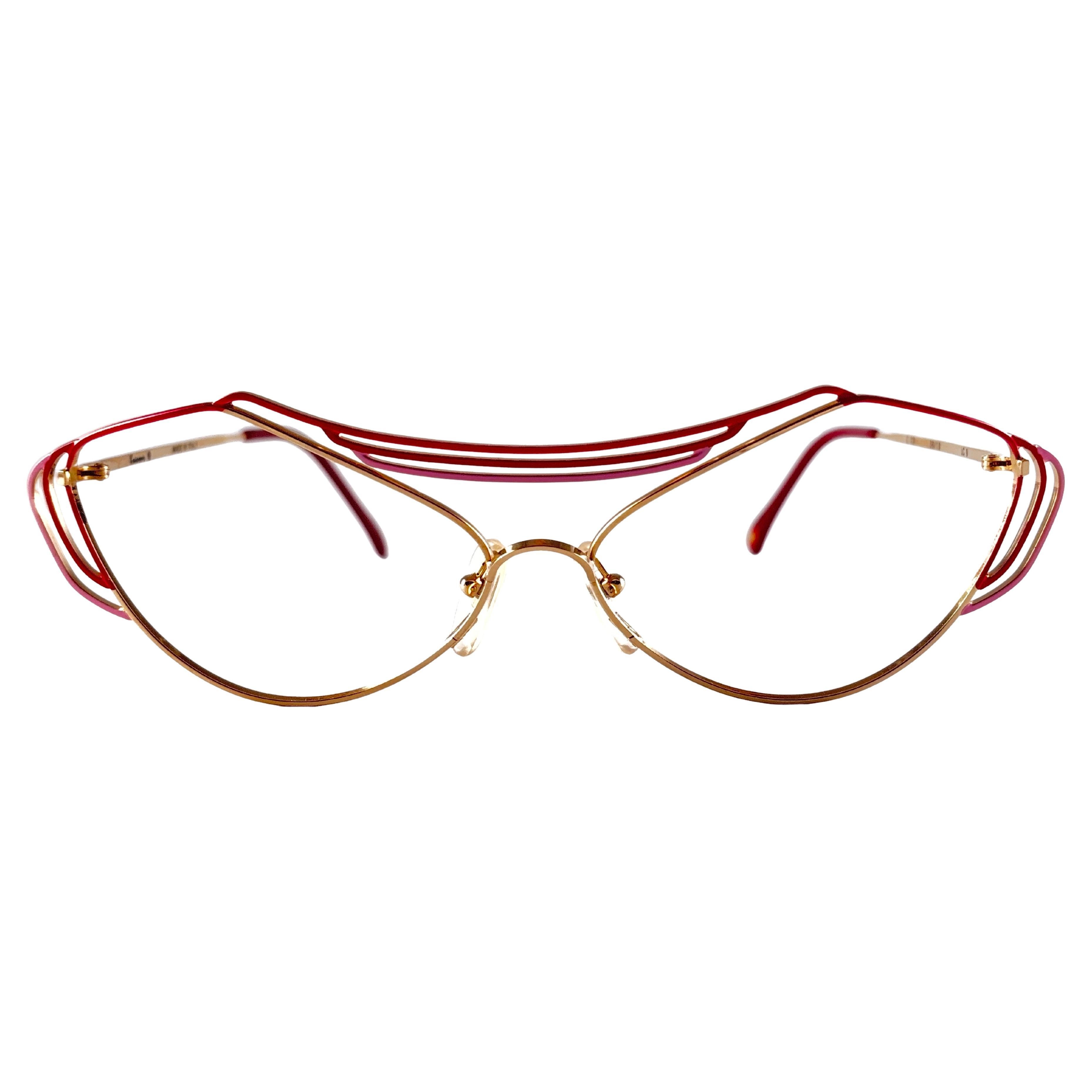New Vintage Casanova LC9 Cat Eye Reading Lenses Frame 1980 Sunglasses For Sale