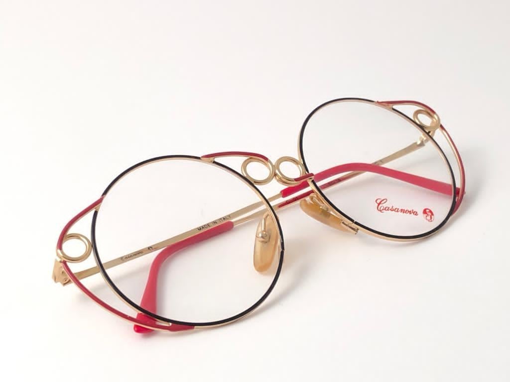 Women's New Vintage Casanova RC1 Round Reading Lenses Frame Demo Lens 1980 Sunglasses