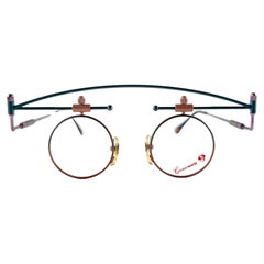 Casanova, cadre rond d'avant-garde technique plaqué  Lunettes de soleil 1980