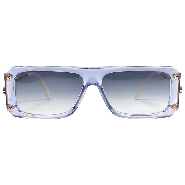 new vintage cazal 185 translucent blue frame 1980 s sunglasses at 1stdibs