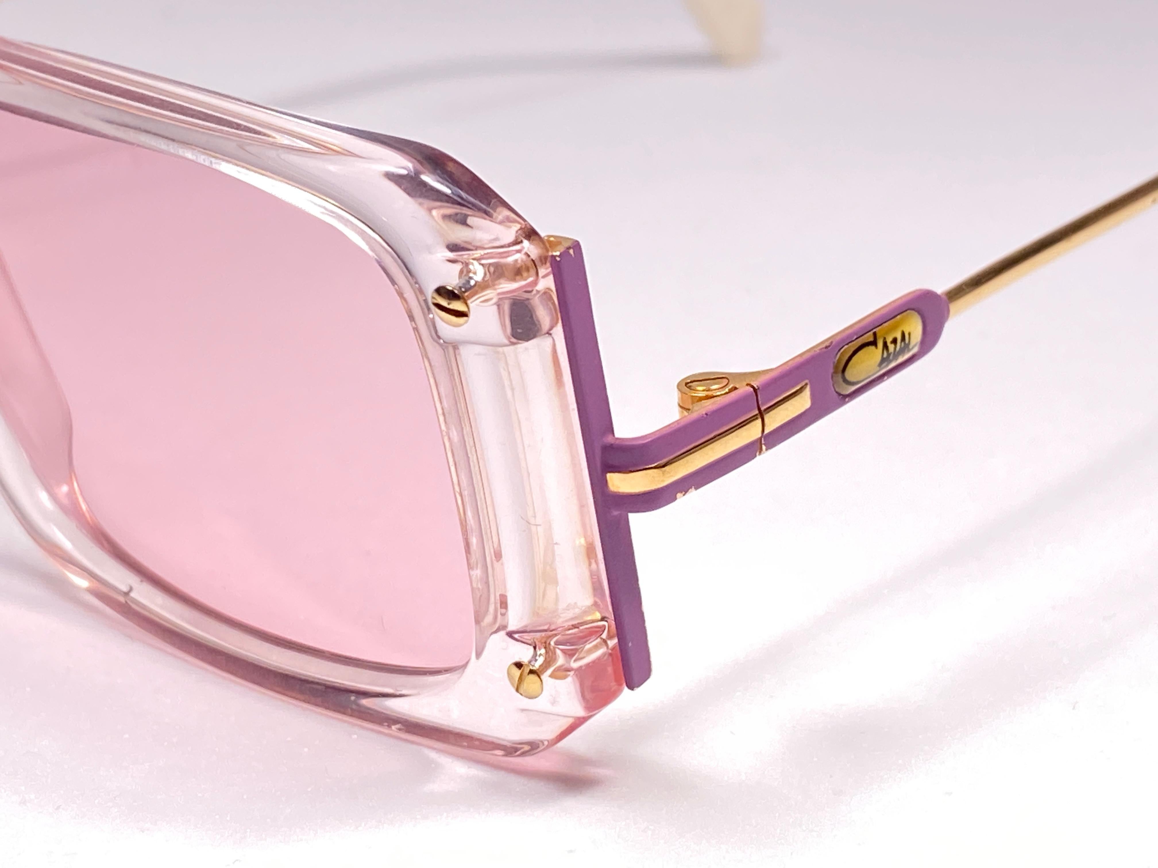 Beige New Vintage Cazal 185 Translucent Frame 1980's Sunglasses