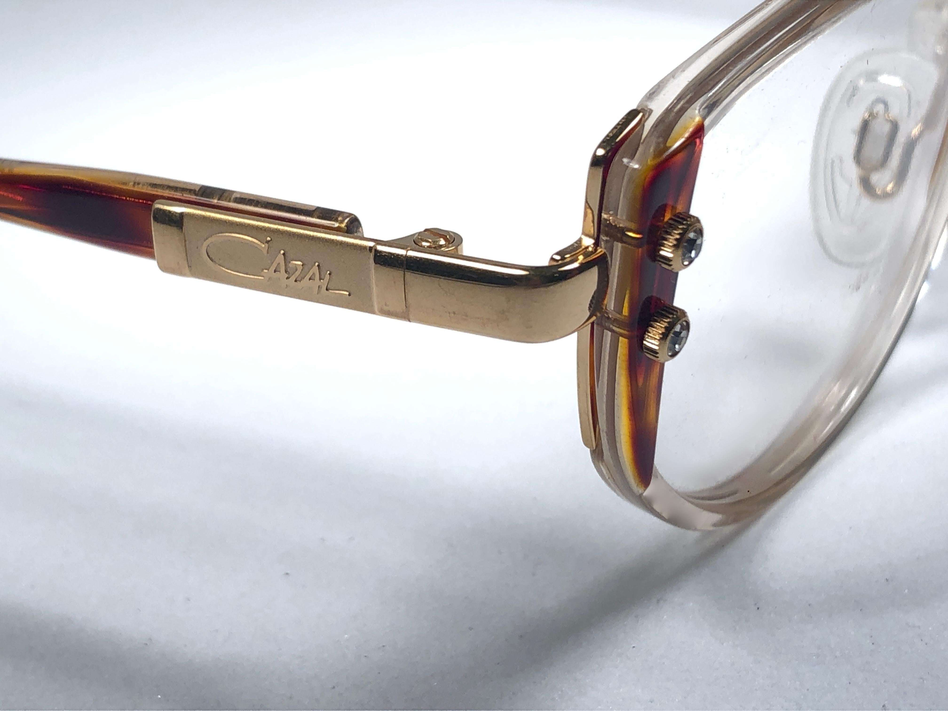 New Vintage Cazal 332 264 Clear Frame 1980's Sunglasses In Excellent Condition In Baleares, Baleares