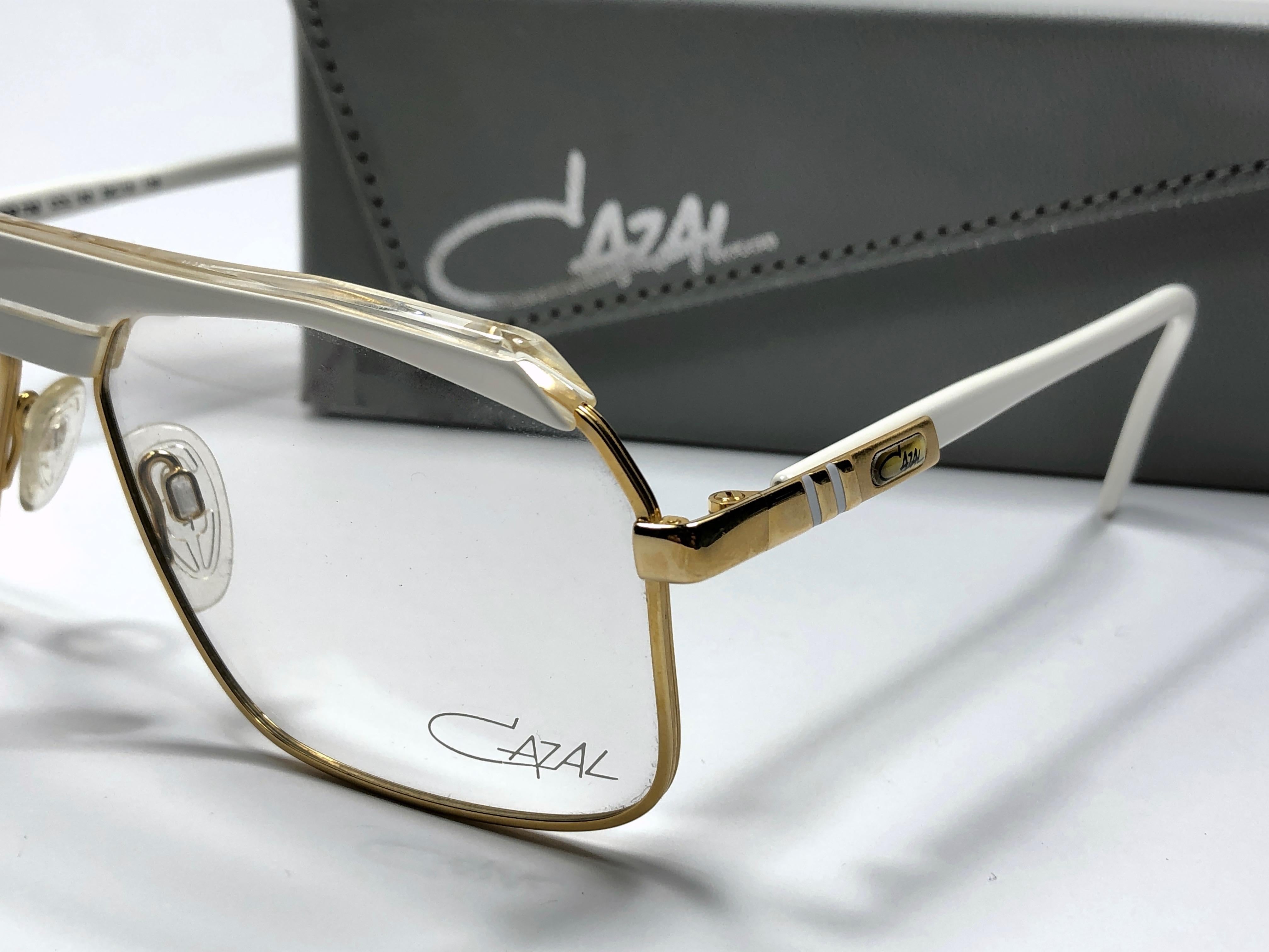 Men's New Vintage Cazal 730 White Gold Frame Reading 1970's Sunglasses