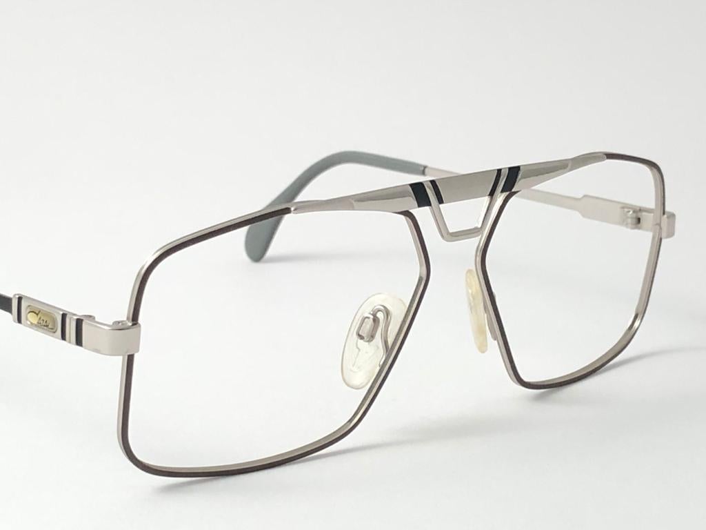 Gris New Vintage Cazal 735 Black & Silver RX Frame Collector Item 1980's Sunglasses en vente
