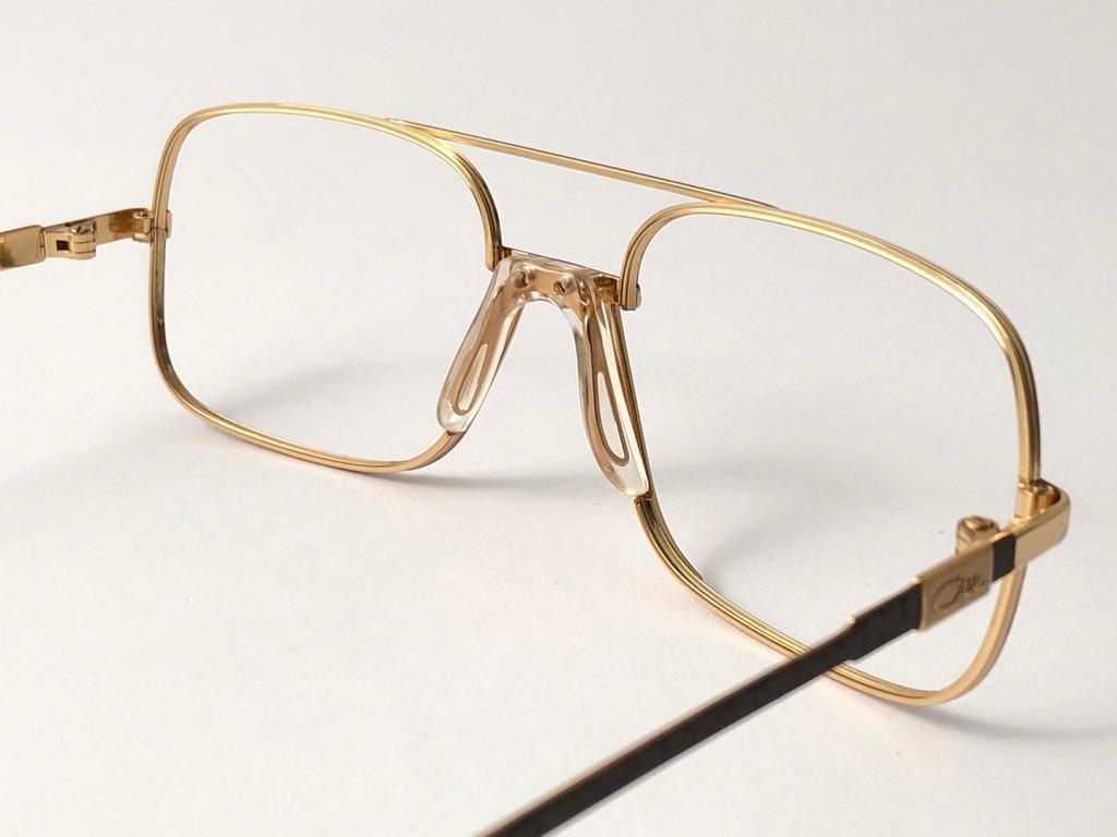 New Vintage Cazal 740 Marbled & Gold Frame RX Collector Item 1990's Sunglasses Unisexe en vente