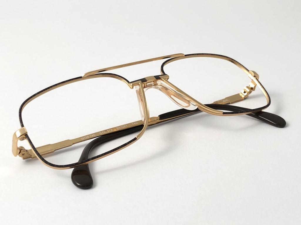 New Vintage Cazal 740 Marbled & Gold Frame RX Collector Item 1990's Sunglasses en vente 4