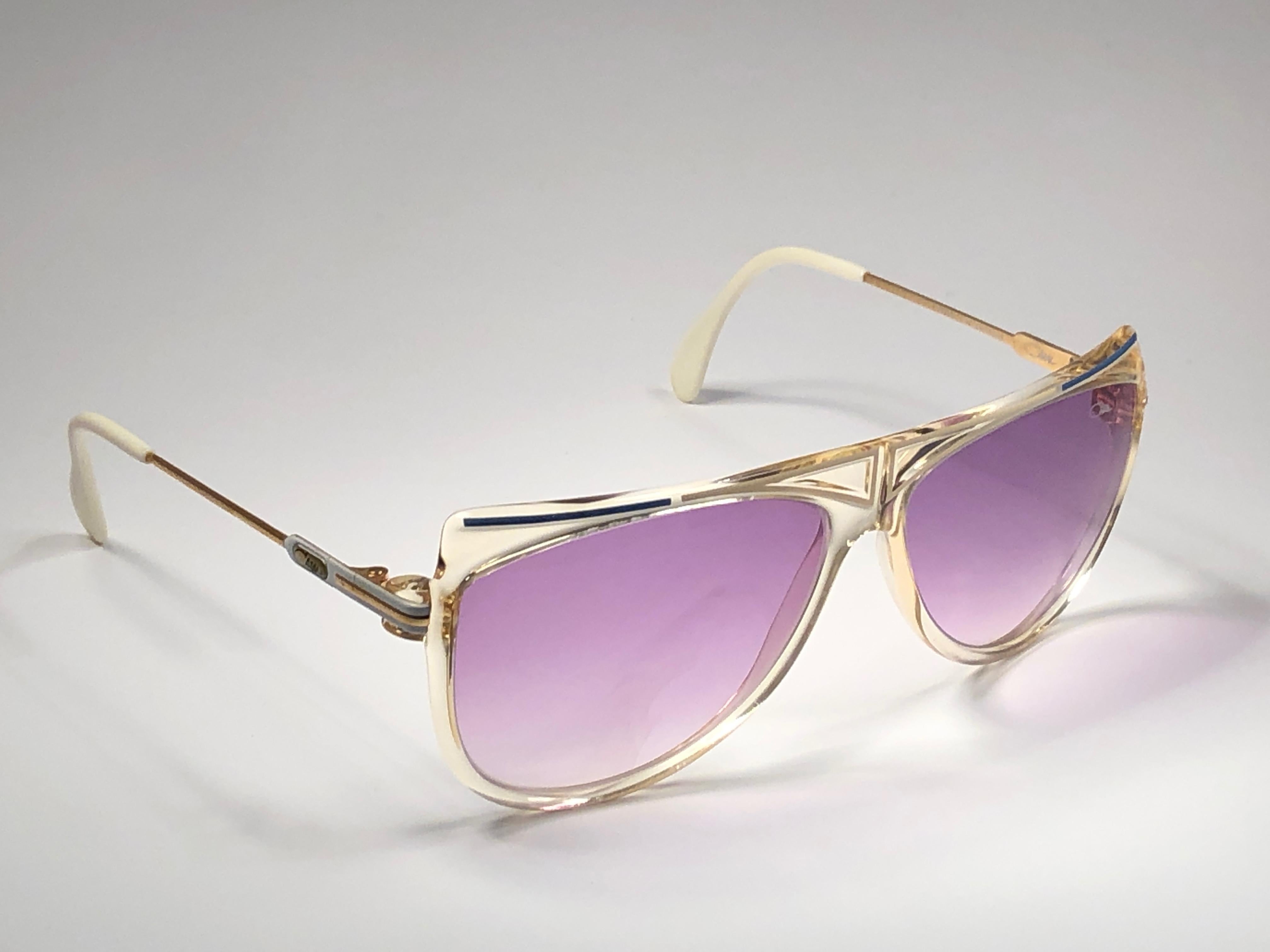 Translucent Purple rubberized 80's vintage Retro Sunglasses with Purple lens 