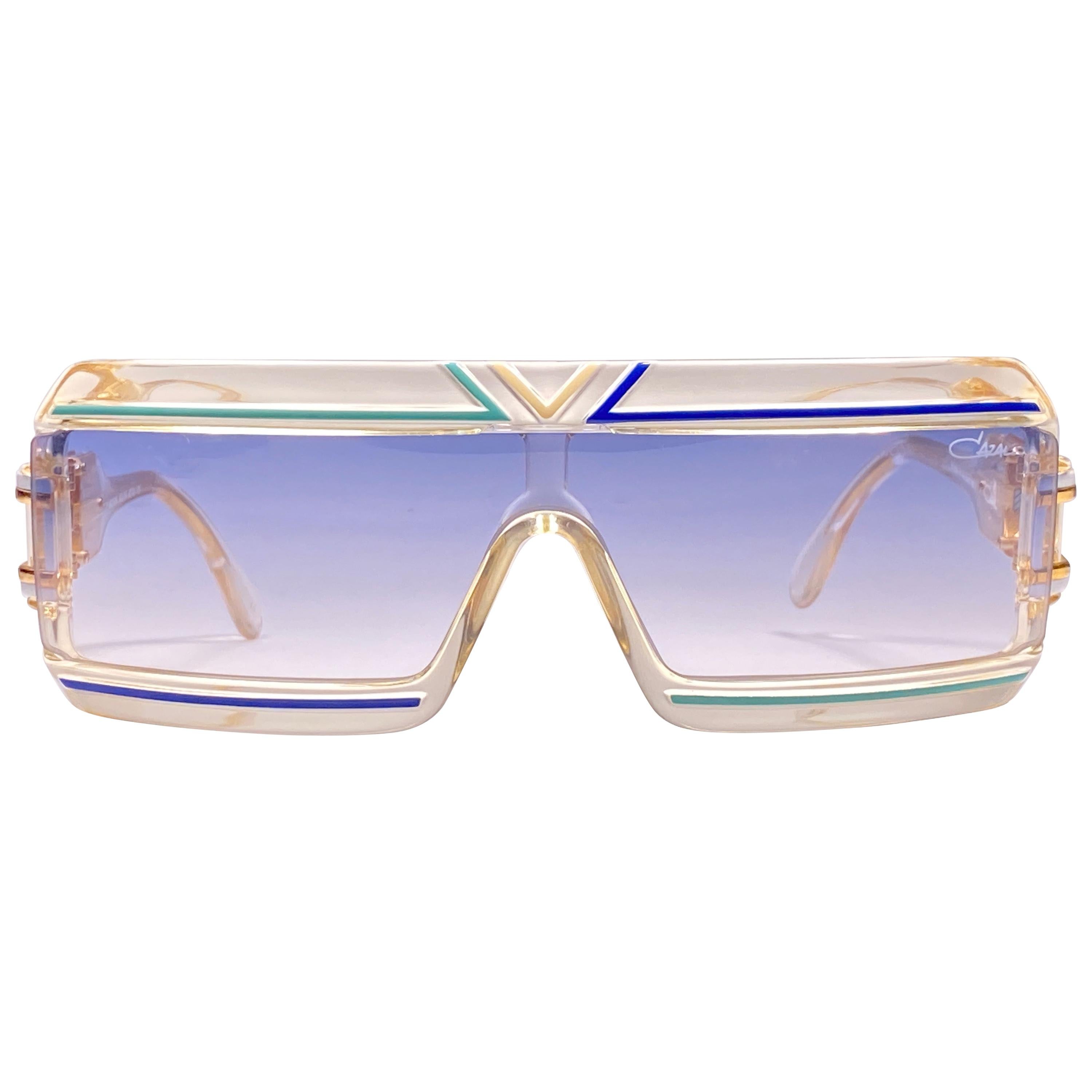 New Vintage Cazal 856 Translucent Frame Collectors Item 1980's Sunglasses