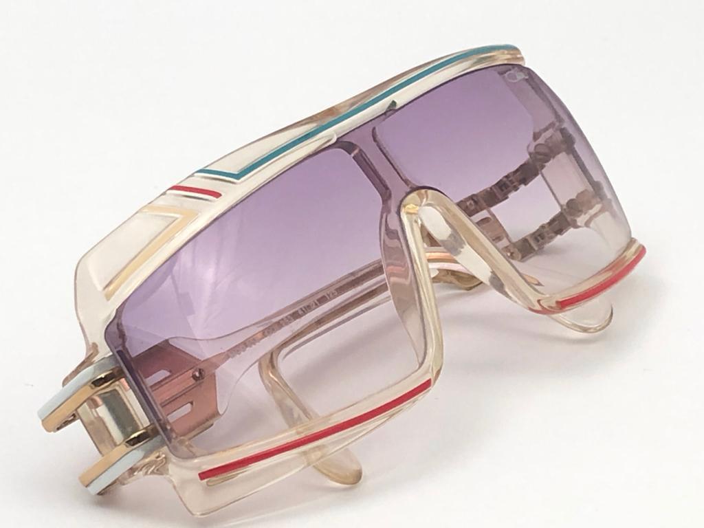 Neue Vintage Cazal 858 253 Translucent Frame Collectors Item 1980's Sonnenbrille (Grau) im Angebot