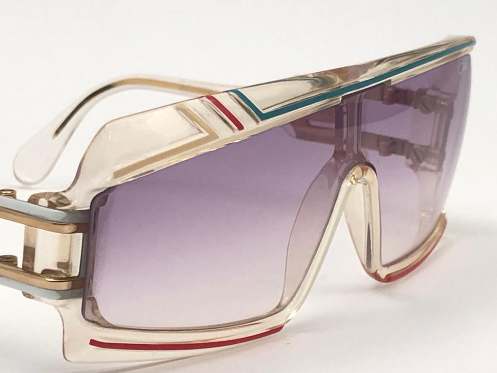 Gray New Vintage Cazal 858 253 Translucent Frame Collectors Item 1980's Sunglasses For Sale