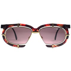 New Vintage Cazal 871 725  Tortoise Gold Frame 1980's Sunglasses