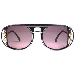 New Vintage Cazal 875 758  Purple Gold Frame 1980's Sunglasses