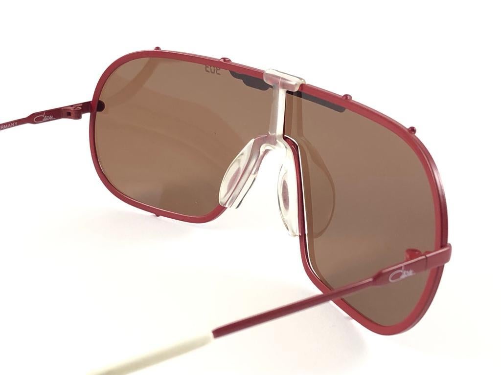 New Vintage Cazal 903 Red & White Iconic Frame Collector Item 1980's Sunglasses For Sale 1