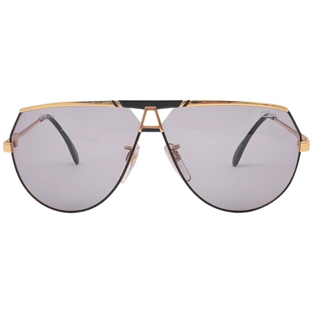 New Vintage Cazal 953 Black Gold Frame Collector Item 1980's Sunglasses
