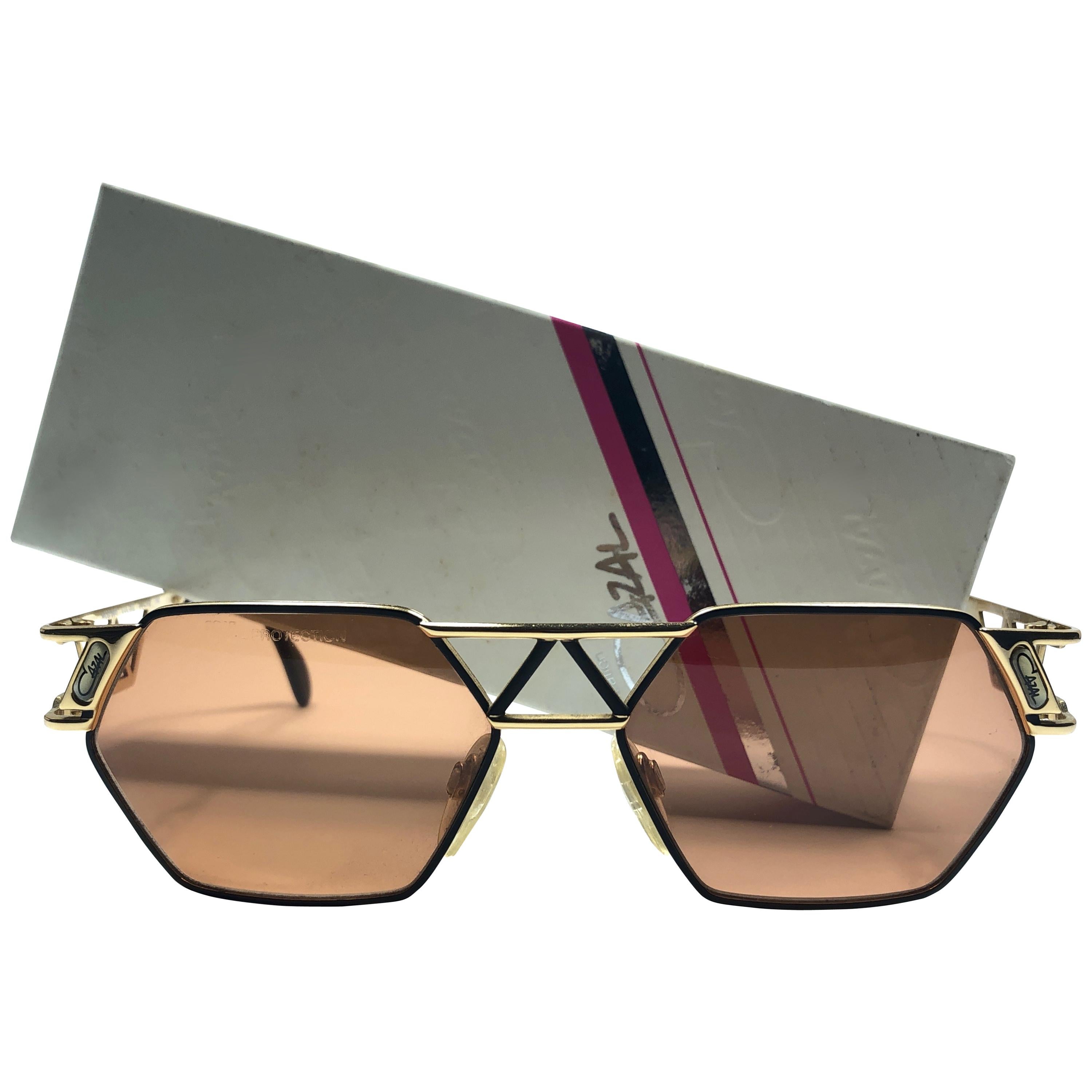 New Vintage Cazal 960 Black 
Gold 1970
s Sunglasses