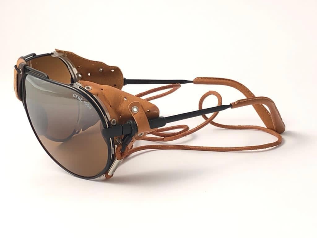 Women's or Men's New Vintage Cebe Dakar 293 Gradient Gold Lens, Miles Davis 1980's Sunglasses   For Sale