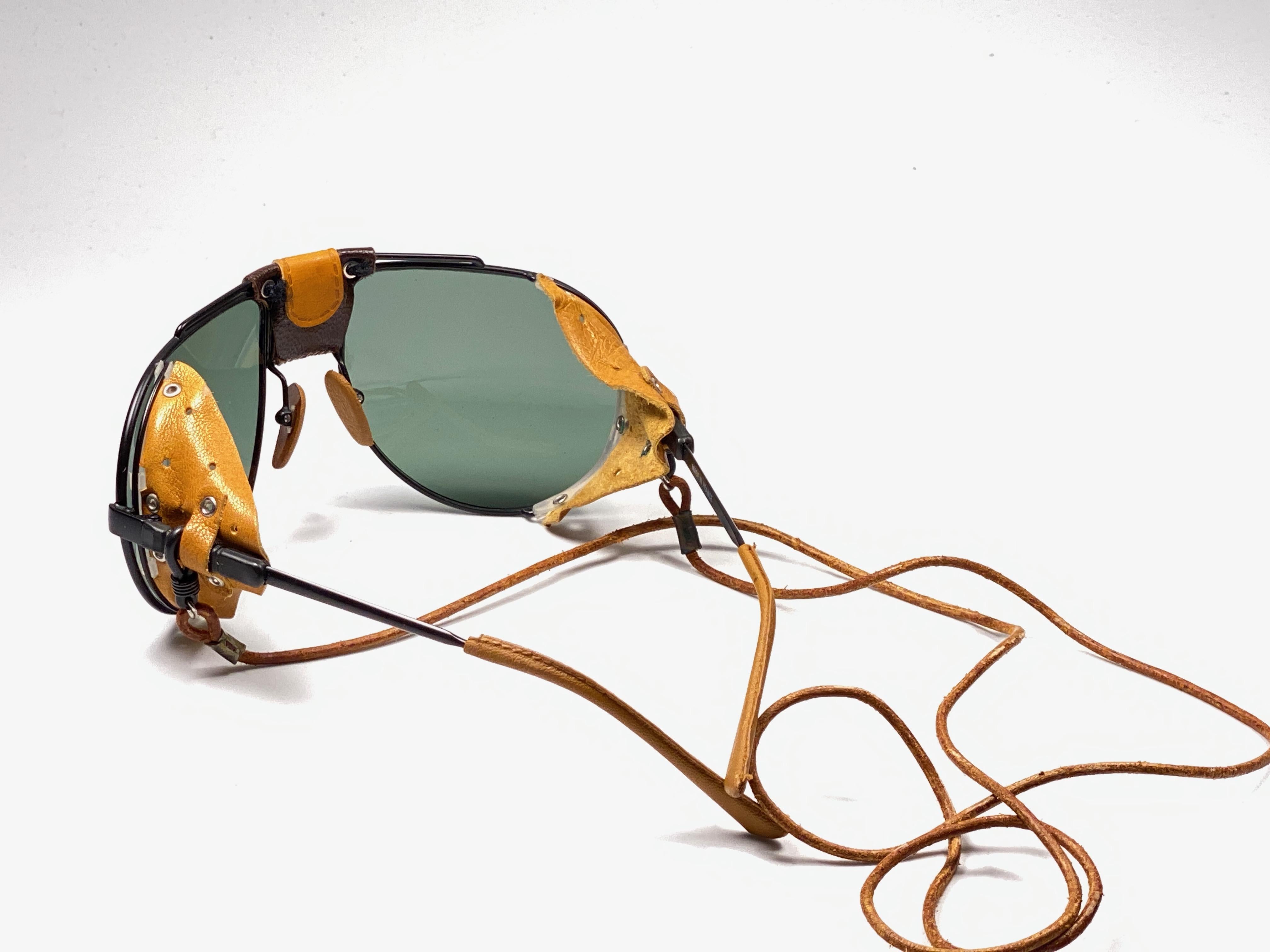 Gray New Vintage Cebe Dakar Aviator Black Green Lenses, Miles Davis 1980 Sunglasses