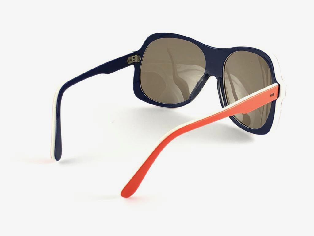 New Vintage Cebe SKI White Red Blue Oversized 1980's Sunglasses 1980's 1
