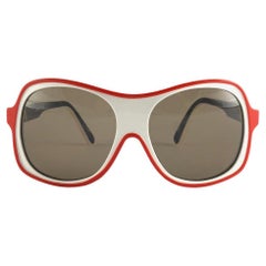 New Vintage Cebe SKI White Red Blue Oversized 1980's Sunglasses 1980's