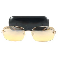 New Vintage Celine Dion Rimless Gold Frame Sunglasses Y2K
