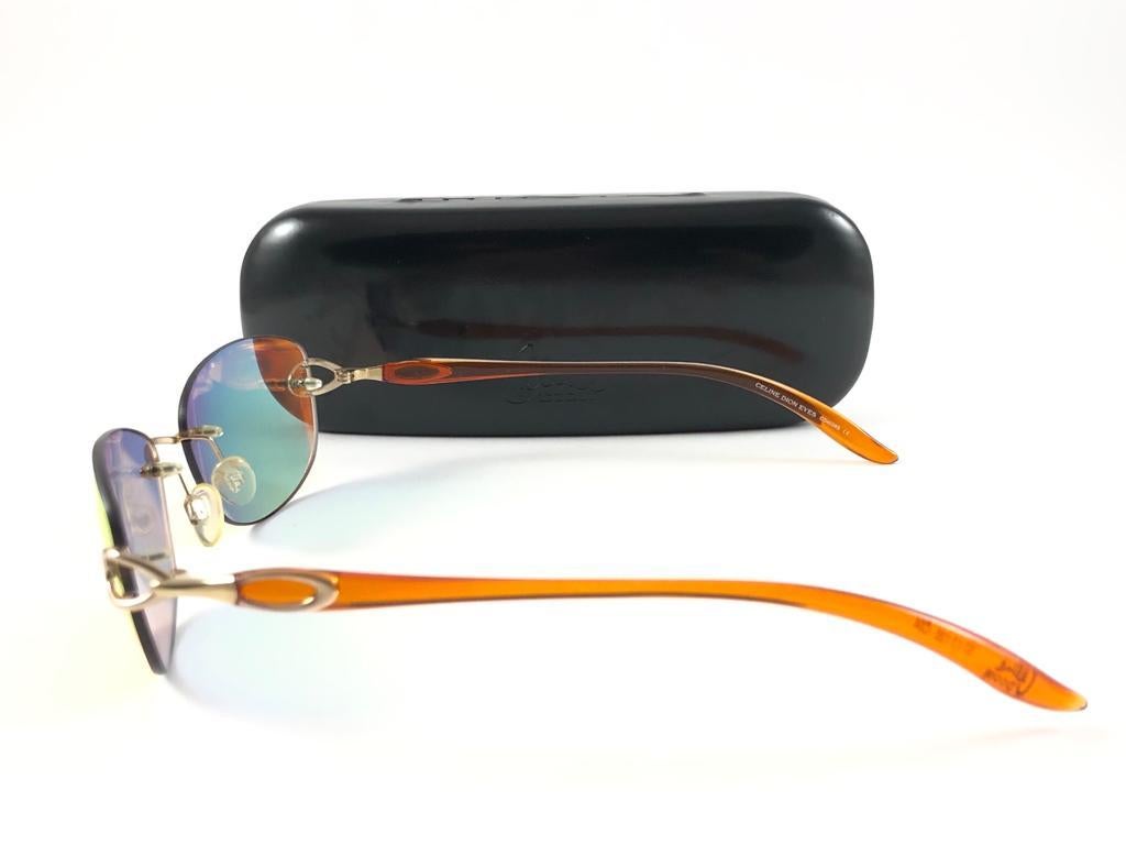 New Vintage Celine Dion Rimless Iridescent Lenses Sunglasses Y2K In New Condition In Baleares, Baleares