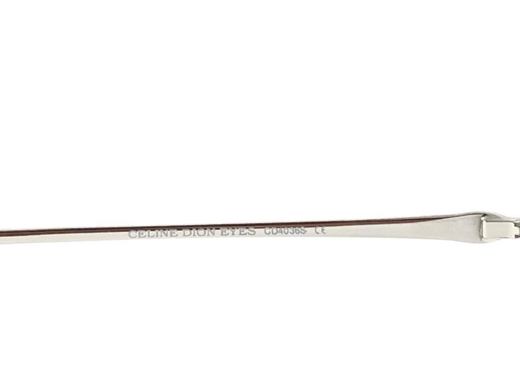 Vintage Celine Dion Randlose Silberrahmen-Sonnenbrille Y2K im Angebot 3