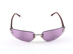 Neu Vintage Chanel 4018 Randlose lila Lenses Sonnenbrille Made In Italy Y2K