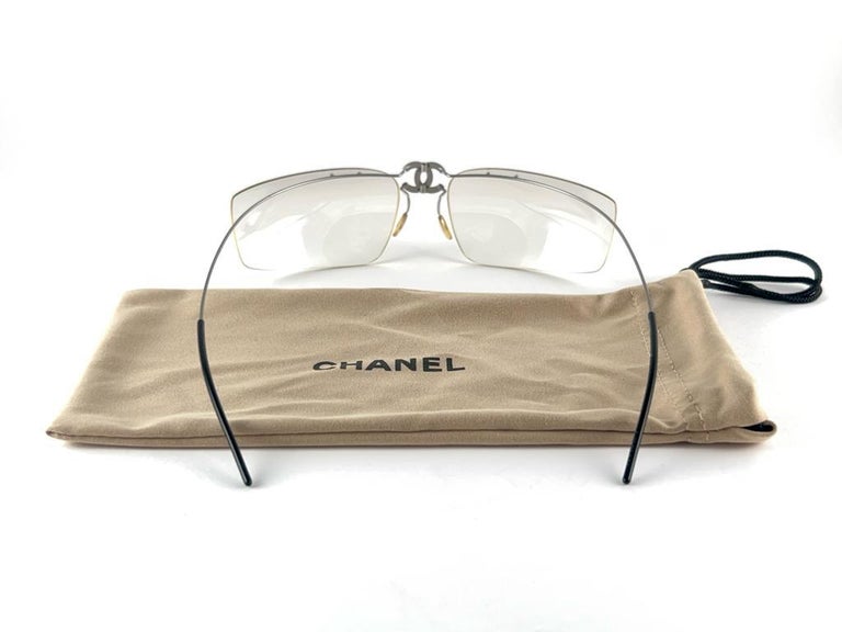 New Vintage Chanel 4032 Rimless and foldable Frame Sunglasses Made
