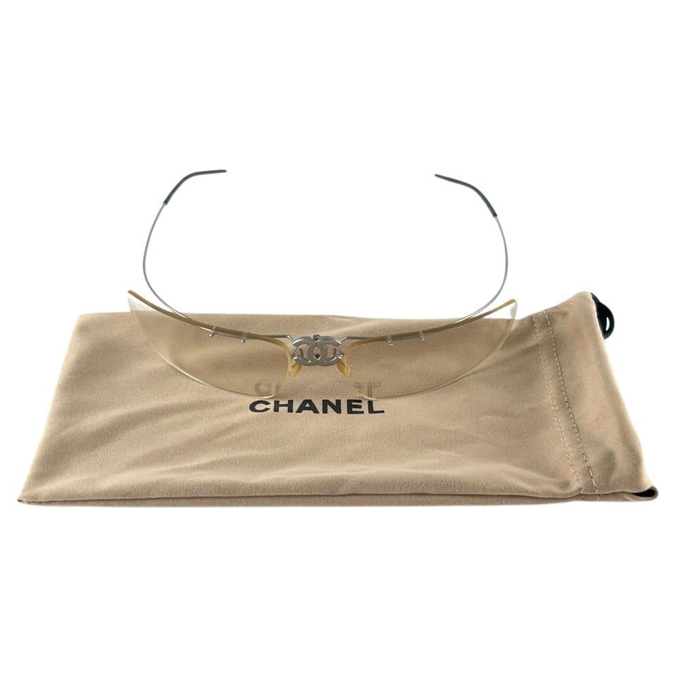 Neu Vintage Chanel 4032 Randlose & faltbare Vintage-Sonnenbrille mit Rahmen, hergestellt in Italien Y2K