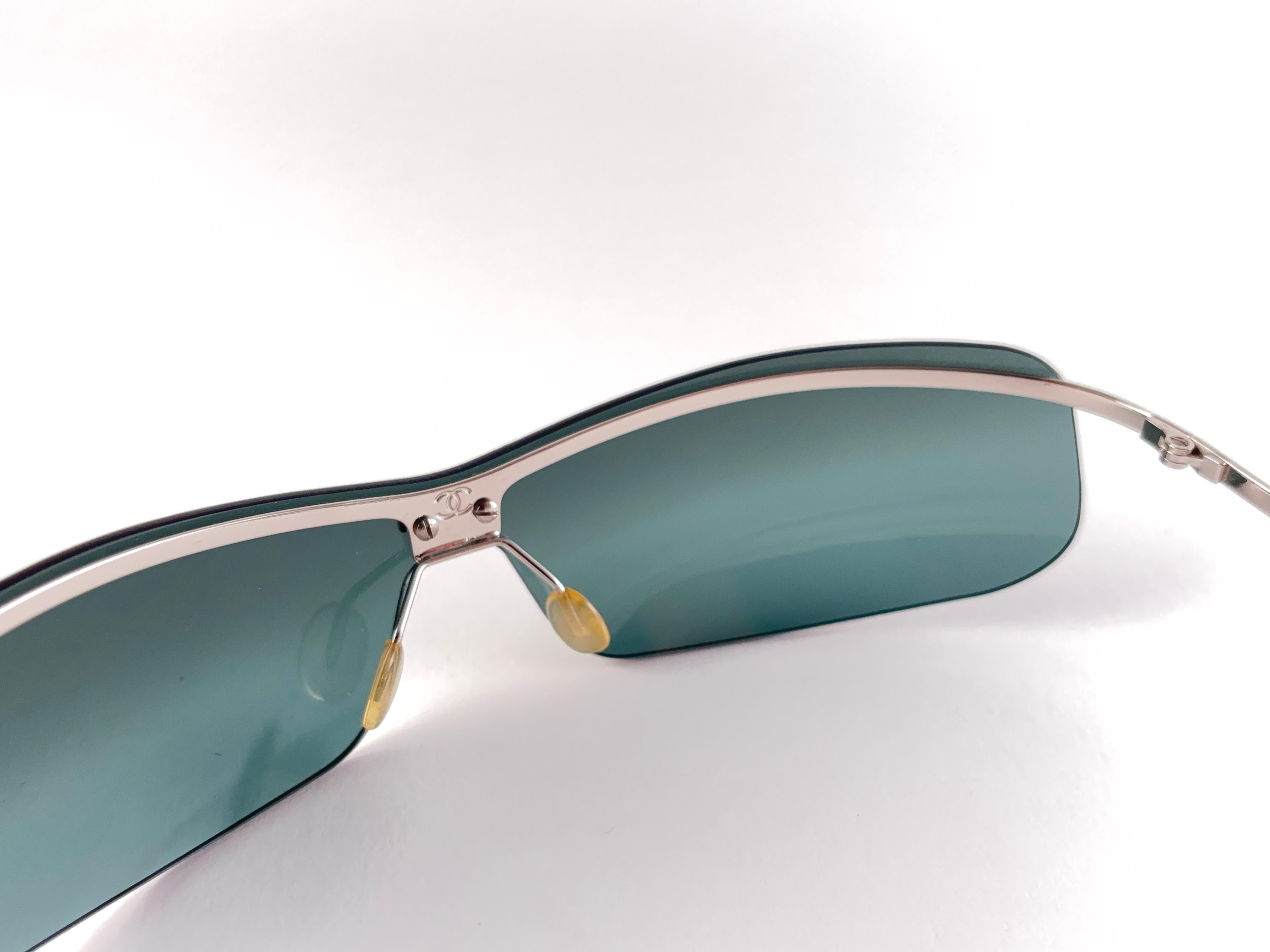 New Vintage Chanel 4043 Rimless Frame Sunglasses Made In Italy Y2K 5