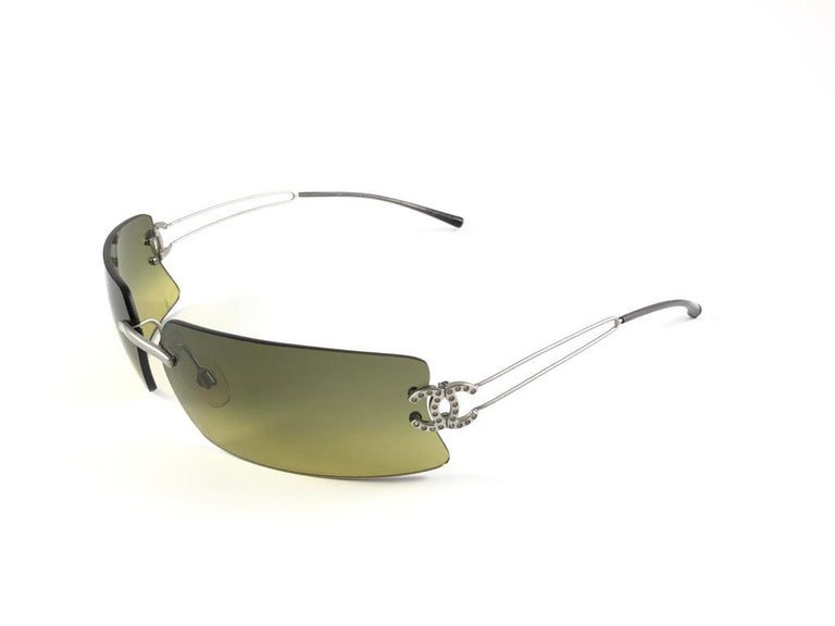 CHANEL 4051 Y2k Rimless sunglasses New Vintage Chanel 4051 Rimless Rhinestones Frame Sunglasses  main image 2
