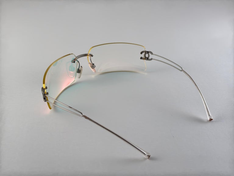 CHANEL 4051 Y2k Rimless sunglasses New Vintage Chanel 4051 Rimless Rhinestones Frame Sunglasses  main image 4