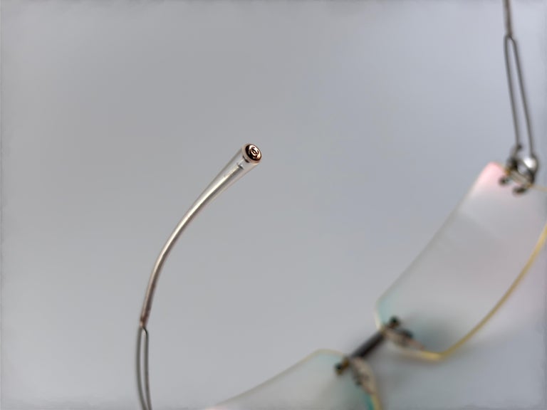 New Vintage Chanel 4051 Rimless Rhinestones Frame Sunglasses  display picture 1
