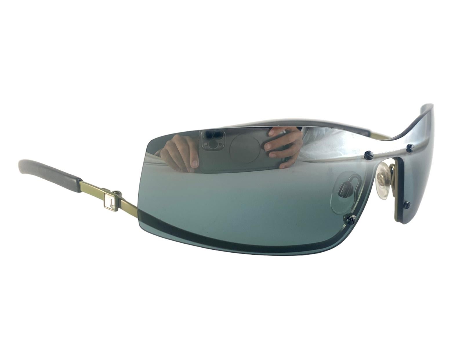 New Vintage Chanel 4066 Black Matte Half Frame Sunglasses Made In Italy Y2K For Sale 4