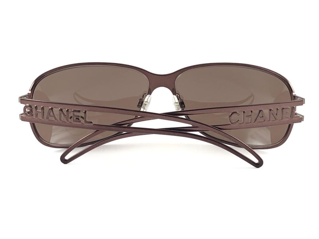 New Vintage Chanel 4149 Metallic Copper Frame Sunglasses Made In Italy Y2K 6