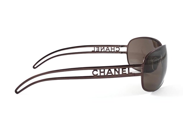New Vintage Chanel 4149 Metallic Copper Frame Sunglasses Made In Italy Y2K For Sale at 1stDibs