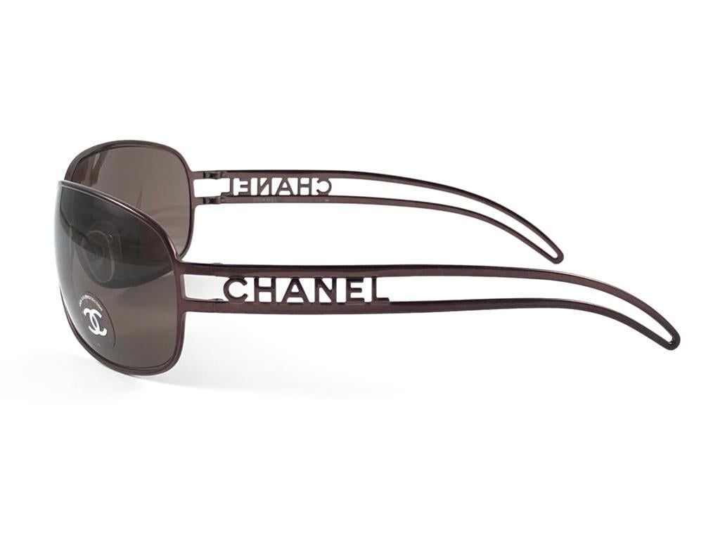 New Vintage Chanel 4149 Metallic Copper Frame Sunglasses Made In Italy Y2K 1