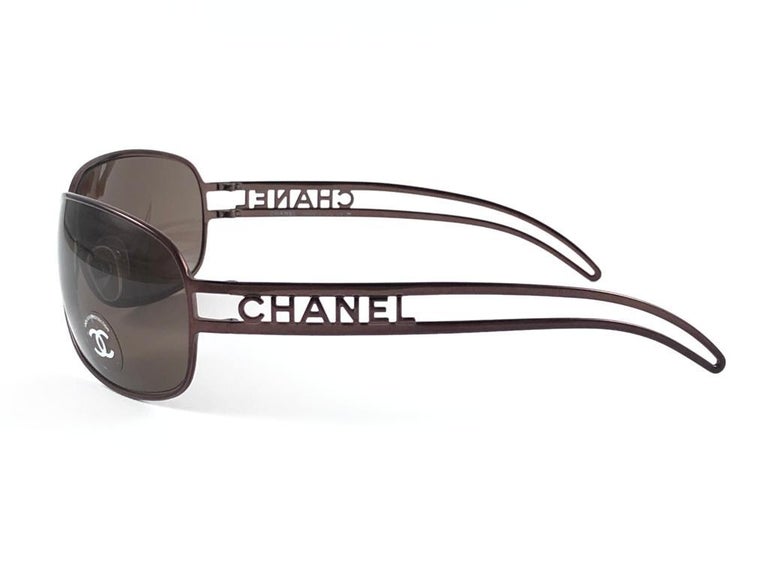 New Vintage Chanel 4149 Metallic Copper Frame Sunglasses Made In Italy Y2K For Sale at 1stDibs