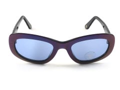 New Vintage Chanel 5009 Iridescent Frame Blue Lense Sunglasses Made In Italy Y2K