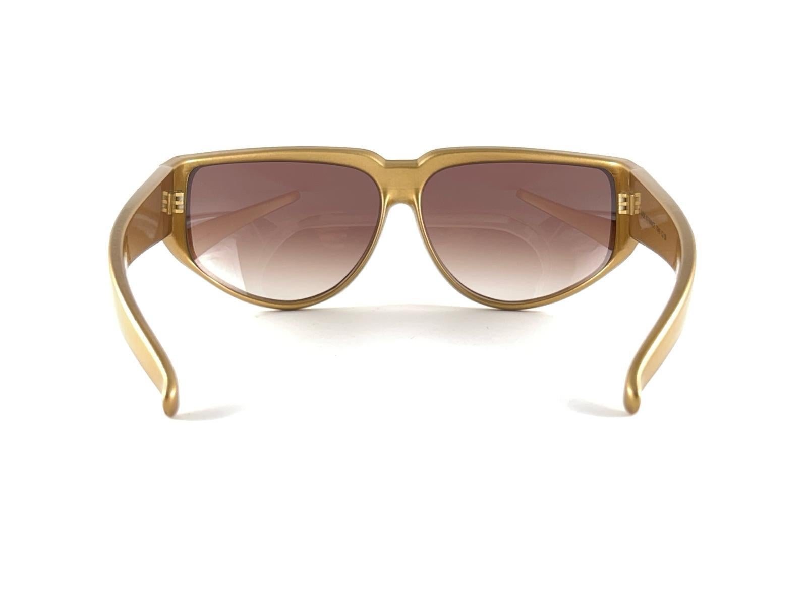 New Vintage Charles Jourdan Paris Gold Frame Gradient Lenses 1970's Sunglasses For Sale 4